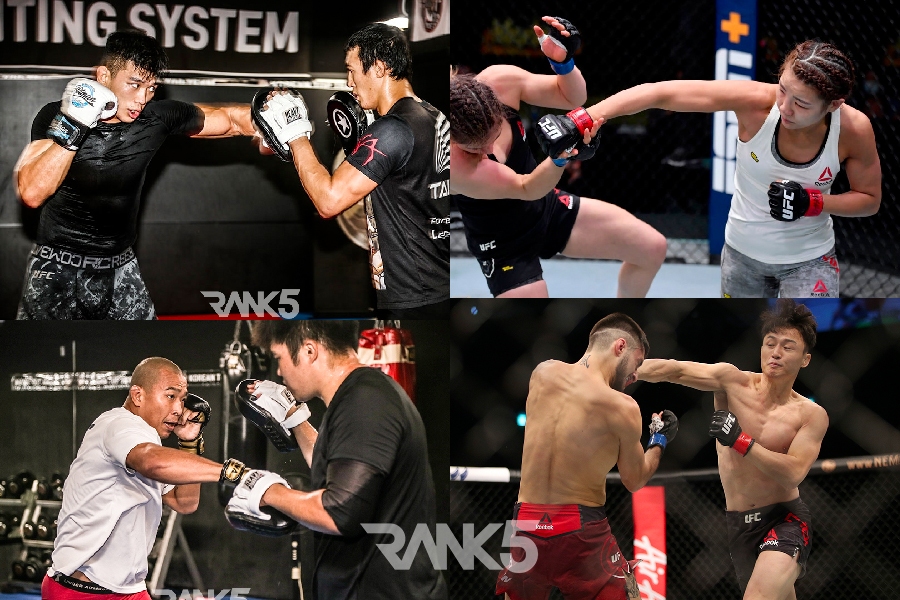 UFC 코리안 리거 정다운, 김지연, 최두호, 박준용(좌측 상단부터 시계방향으로)